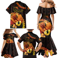 Papua New Guinea Independence Day Family Matching Mermaid Dress and Hawaiian Shirt 50th Anniversary Papua Niu Gini Bird Of Paradise LT14 - Polynesian Pride