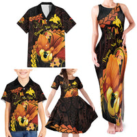 Papua New Guinea Independence Day Family Matching Tank Maxi Dress and Hawaiian Shirt 50th Anniversary Papua Niu Gini Bird Of Paradise LT14 - Polynesian Pride