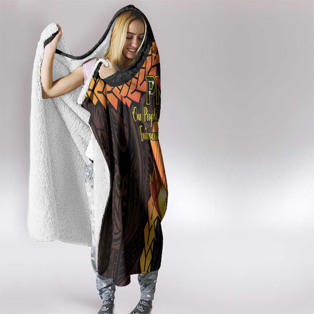 Papua New Guinea Independence Day Hooded Blanket 50th Anniversary Papua Niu Gini Bird Of Paradise LT14 - Polynesian Pride