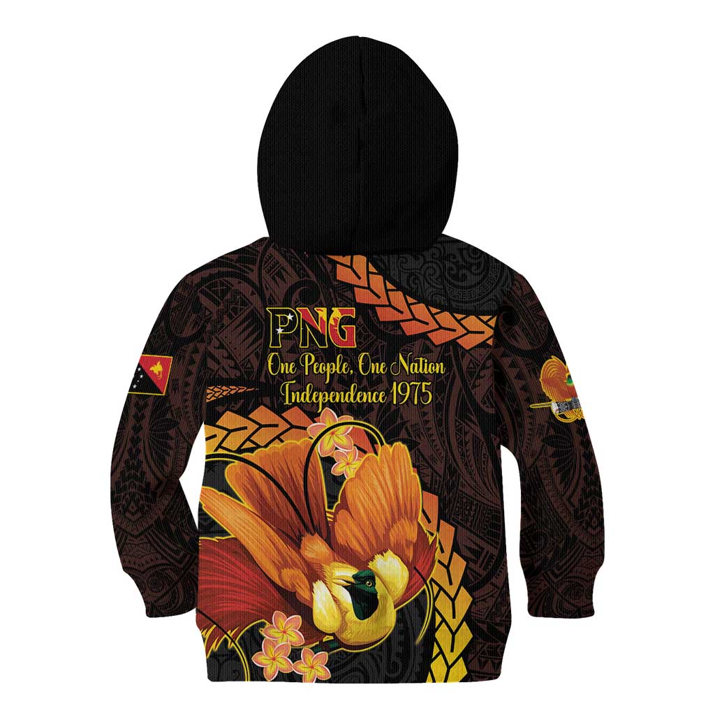 Papua New Guinea Independence Day Kid Hoodie 50th Anniversary Papua Niu Gini Bird Of Paradise LT14 - Polynesian Pride