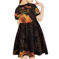 Papua New Guinea Independence Day Kid Short Sleeve Dress 50th Anniversary Papua Niu Gini Bird Of Paradise LT14 - Polynesian Pride
