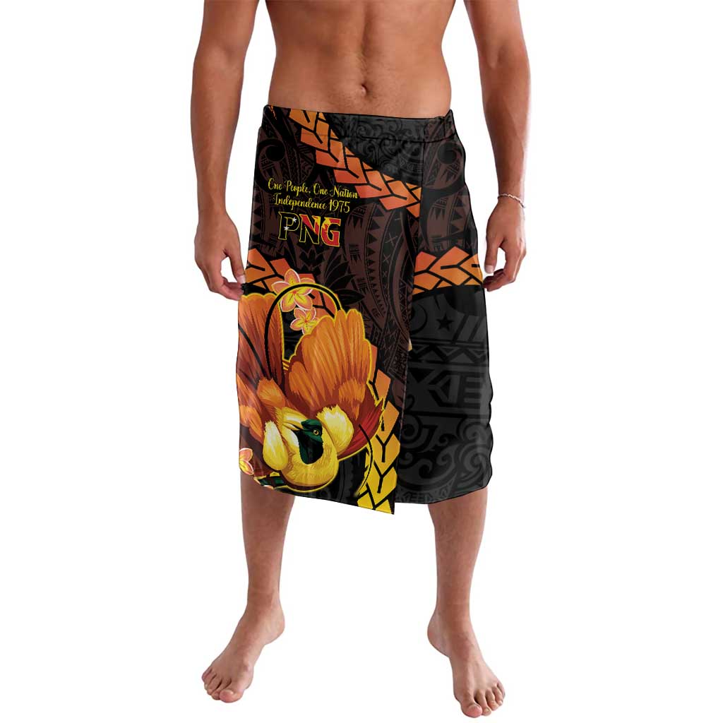 Papua New Guinea Independence Day Lavalava 50th Anniversary Papua Niu Gini Bird Of Paradise LT14 Black - Polynesian Pride