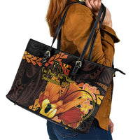 Papua New Guinea Independence Day Leather Tote Bag 50th Anniversary Papua Niu Gini Bird Of Paradise LT14 - Polynesian Pride
