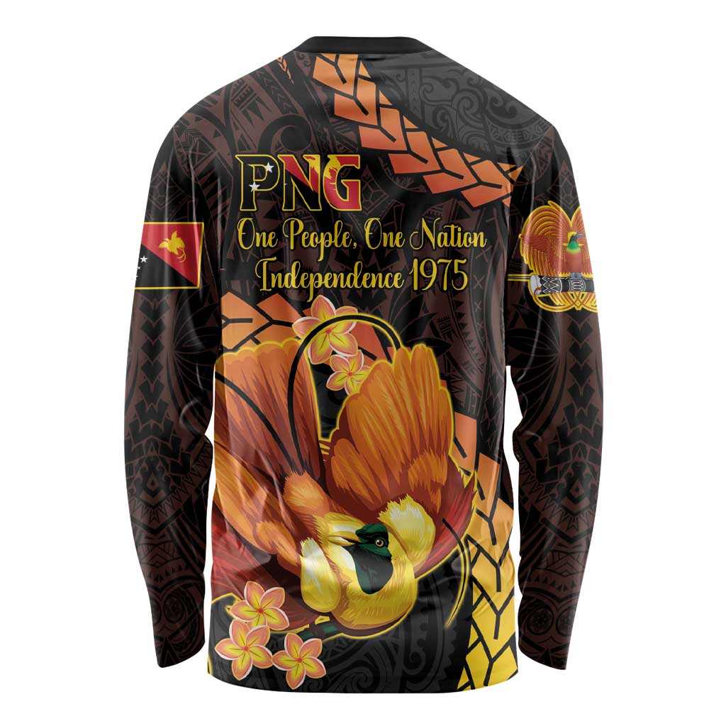 Papua New Guinea Independence Day Long Sleeve Shirt 50th Anniversary Papua Niu Gini Bird Of Paradise LT14 - Polynesian Pride