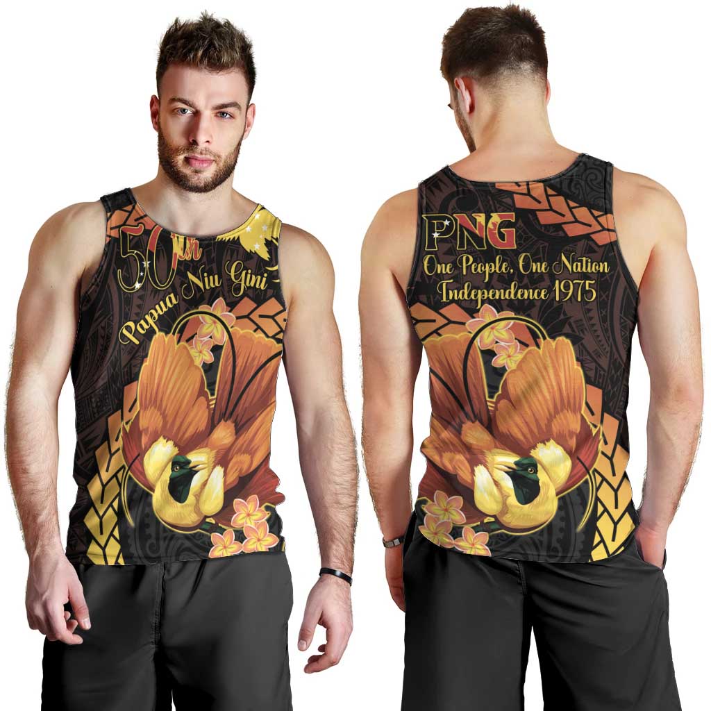 Papua New Guinea Independence Day Men Tank Top 50th Anniversary Papua Niu Gini Bird Of Paradise LT14 - Polynesian Pride