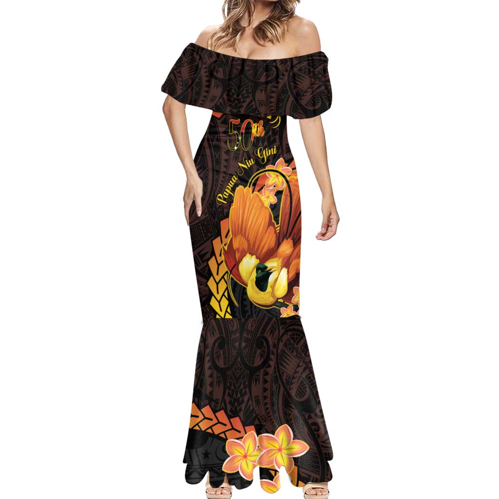 Papua New Guinea Independence Day Mermaid Dress 50th Anniversary Papua Niu Gini Bird Of Paradise LT14 - Polynesian Pride