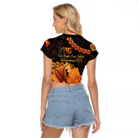 Papua New Guinea Independence Day Raglan Cropped T Shirt 50th Anniversary Papua Niu Gini Bird Of Paradise LT14 - Polynesian Pride