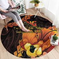 Papua New Guinea Independence Day Round Carpet 50th Anniversary Papua Niu Gini Bird Of Paradise LT14 - Polynesian Pride