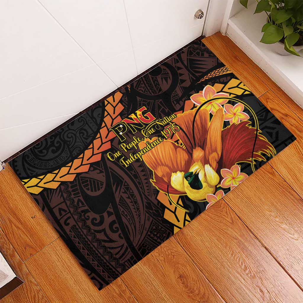 Papua New Guinea Independence Day Rubber Doormat 50th Anniversary Papua Niu Gini Bird Of Paradise LT14 - Polynesian Pride