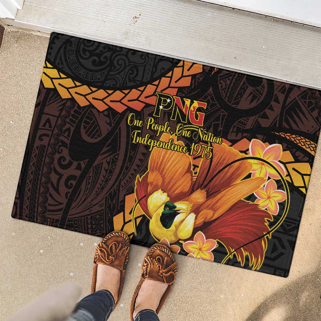 Papua New Guinea Independence Day Rubber Doormat 50th Anniversary Papua Niu Gini Bird Of Paradise LT14 - Polynesian Pride