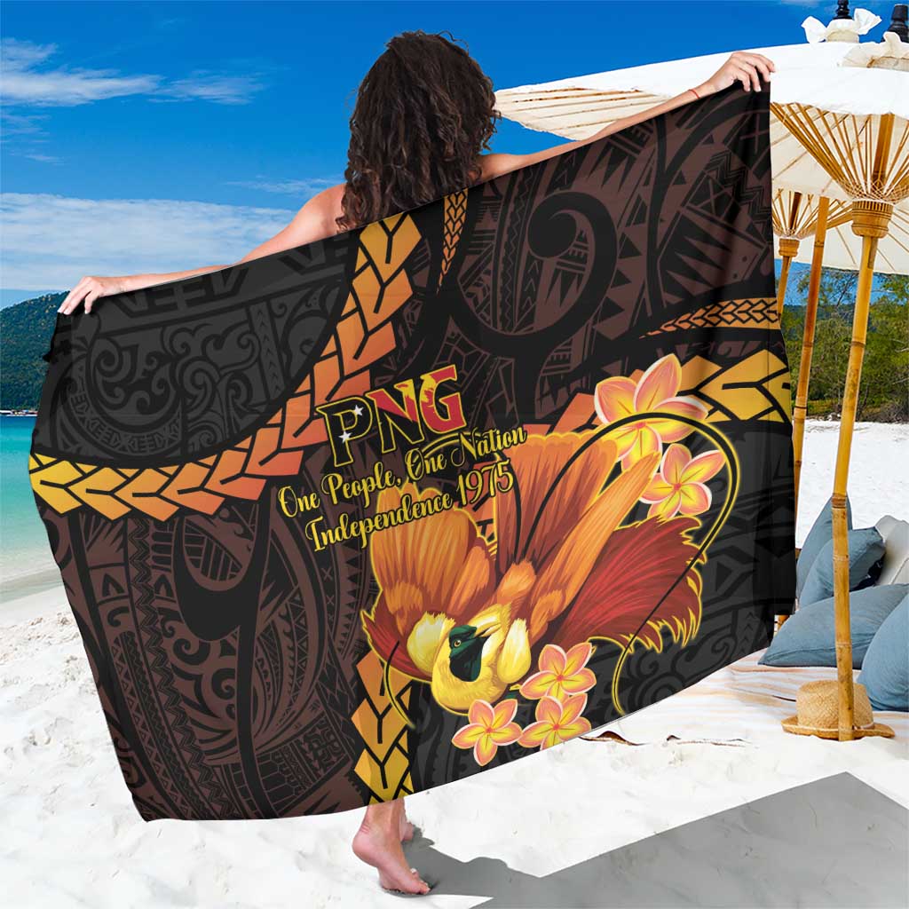 Papua New Guinea Independence Day Sarong 50th Anniversary Papua Niu Gini Bird Of Paradise LT14 One Size 44 x 66 inches Black - Polynesian Pride