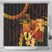 Papua New Guinea Independence Day Shower Curtain 50th Anniversary Papua Niu Gini Bird Of Paradise LT14 - Polynesian Pride