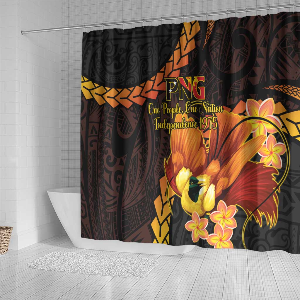 Papua New Guinea Independence Day Shower Curtain 50th Anniversary Papua Niu Gini Bird Of Paradise LT14 - Polynesian Pride