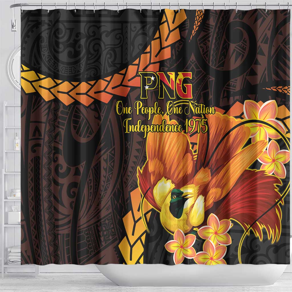 Papua New Guinea Independence Day Shower Curtain 50th Anniversary Papua Niu Gini Bird Of Paradise LT14 - Polynesian Pride