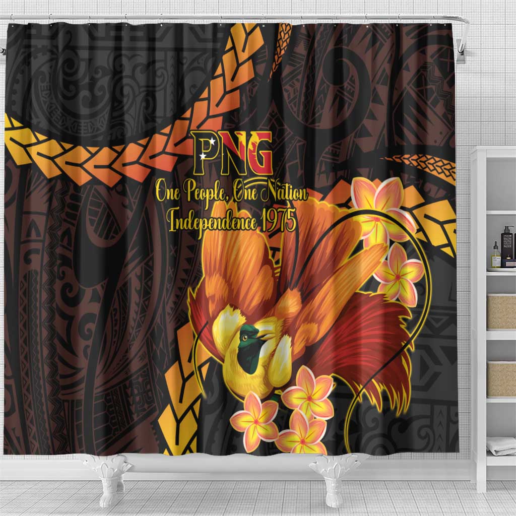 Papua New Guinea Independence Day Shower Curtain 50th Anniversary Papua Niu Gini Bird Of Paradise LT14 - Polynesian Pride