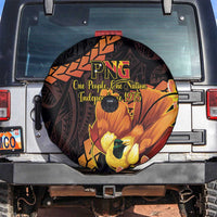 Papua New Guinea Independence Day Spare Tire Cover 50th Anniversary Papua Niu Gini Bird Of Paradise LT14 Black - Polynesian Pride