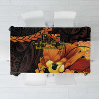 Papua New Guinea Independence Day Tablecloth 50th Anniversary Papua Niu Gini Bird Of Paradise LT14 Black - Polynesian Pride