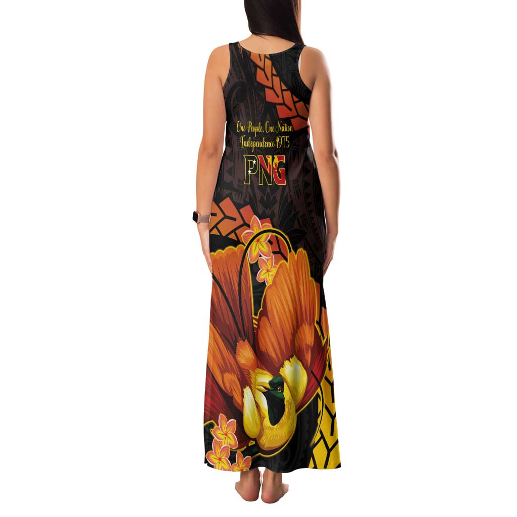 Papua New Guinea Independence Day Tank Maxi Dress 50th Anniversary Papua Niu Gini Bird Of Paradise LT14 - Polynesian Pride