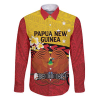 Papua New Guinea Independence Day Family Matching Short Sleeve Bodycon Dress and Hawaiian Shirt Since 1975 Unity In Diversity LT14 Dad's Shirt - Long Sleeve Red - Polynesian Pride