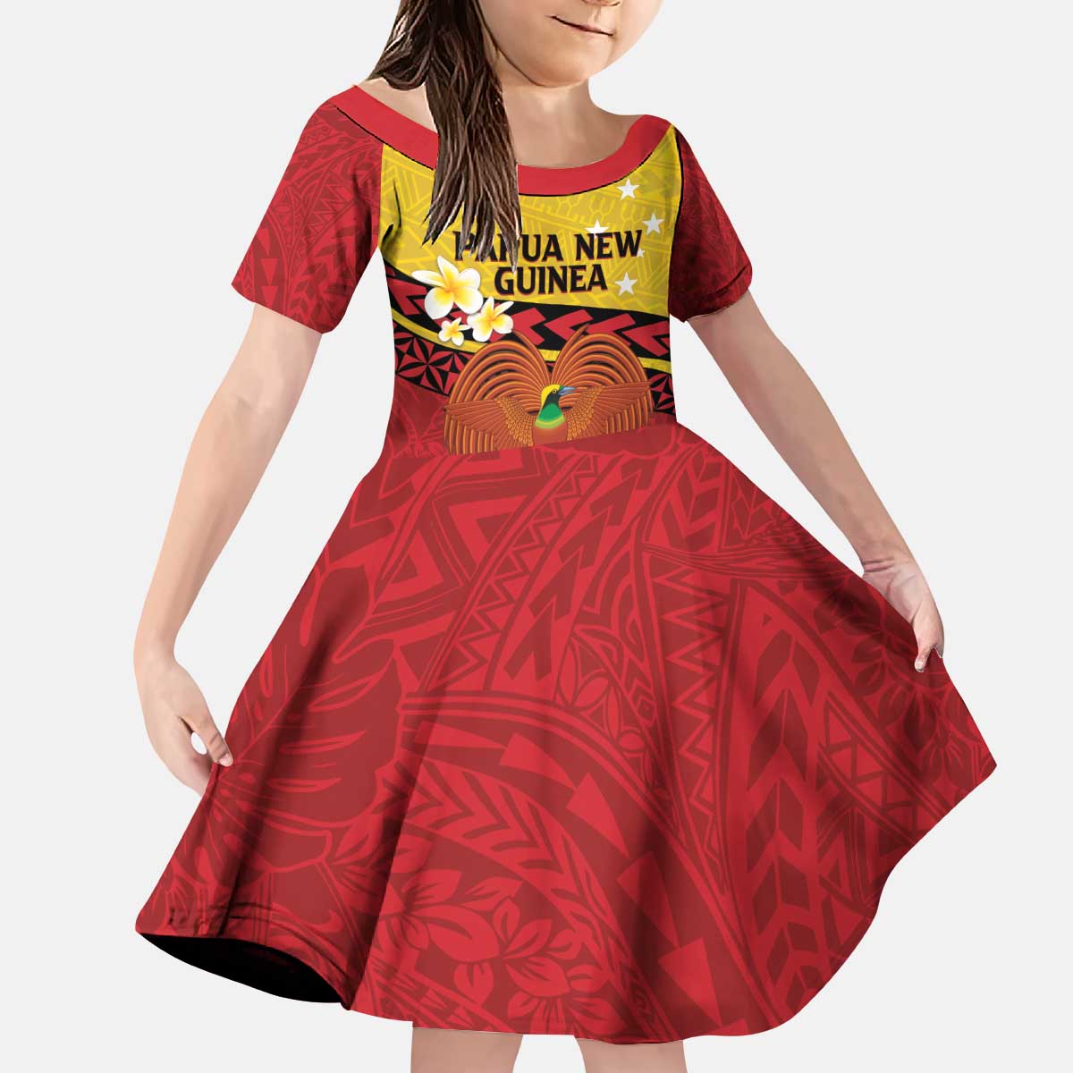 Papua New Guinea Independence Day Kid Short Sleeve Dress Since 1975 Unity In Diversity