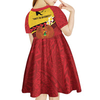 Papua New Guinea Independence Day Kid Short Sleeve Dress Since 1975 Unity In Diversity