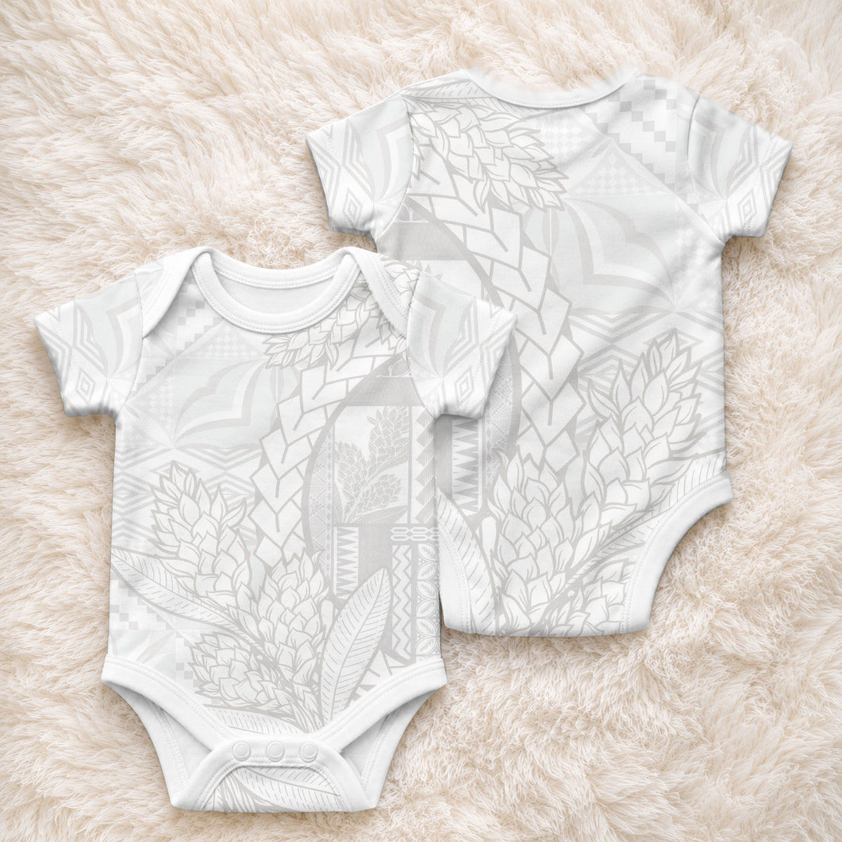 Samoa White Sunday Baby Onesie Lotu Tamaiti Siapo With Teuila