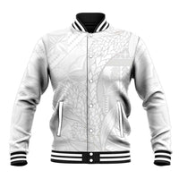 Samoa White Sunday Baseball Jacket Lotu Tamaiti Siapo With Teuila LT14 Unisex White - Polynesian Pride