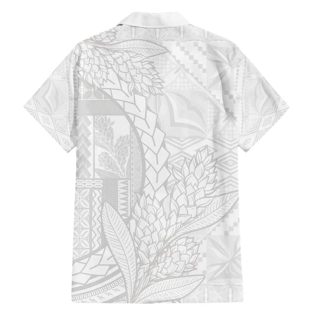 Samoa White Sunday Family Matching Off Shoulder Maxi Dress and Hawaiian Shirt Lotu Tamaiti Siapo With Teuila LT14 - Polynesian Pride