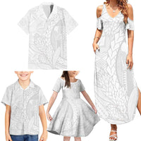 Samoa White Sunday Family Matching Summer Maxi Dress and Hawaiian Shirt Lotu Tamaiti Siapo With Teuila LT14 - Polynesian Pride