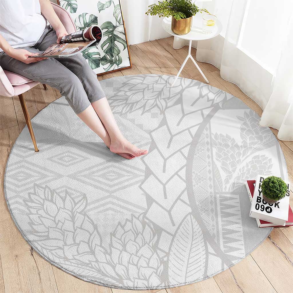 Samoa White Sunday Round Carpet Lotu Tamaiti Siapo With Teuila