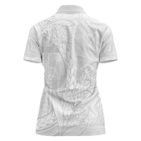 Samoa White Sunday Women Polo Shirt Lotu Tamaiti Siapo With Teuila