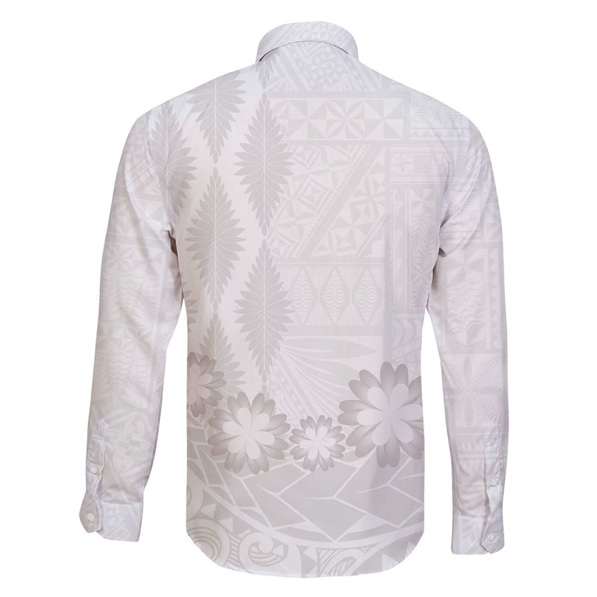 Tonga White Sunday Family Matching Off The Shoulder Long Sleeve Dress and Hawaiian Shirt Manuia le Aso Sa o Tamaiti Heilala With Ngatu Pattern LT14 - Polynesian Pride