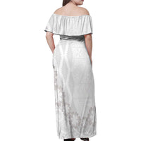 Tonga White Sunday Family Matching Off Shoulder Maxi Dress and Hawaiian Shirt Manuia le Aso Sa o Tamaiti Heilala With Ngatu Pattern LT14 - Polynesian Pride