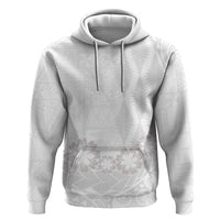 Tonga White Sunday Hoodie Manuia le Aso Sa o Tamaiti Heilala With Ngatu Pattern LT14 Pullover Hoodie White - Polynesian Pride
