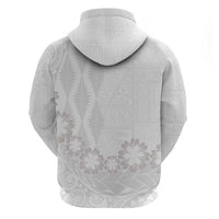 Tonga White Sunday Hoodie Manuia le Aso Sa o Tamaiti Heilala With Ngatu Pattern LT14 - Polynesian Pride