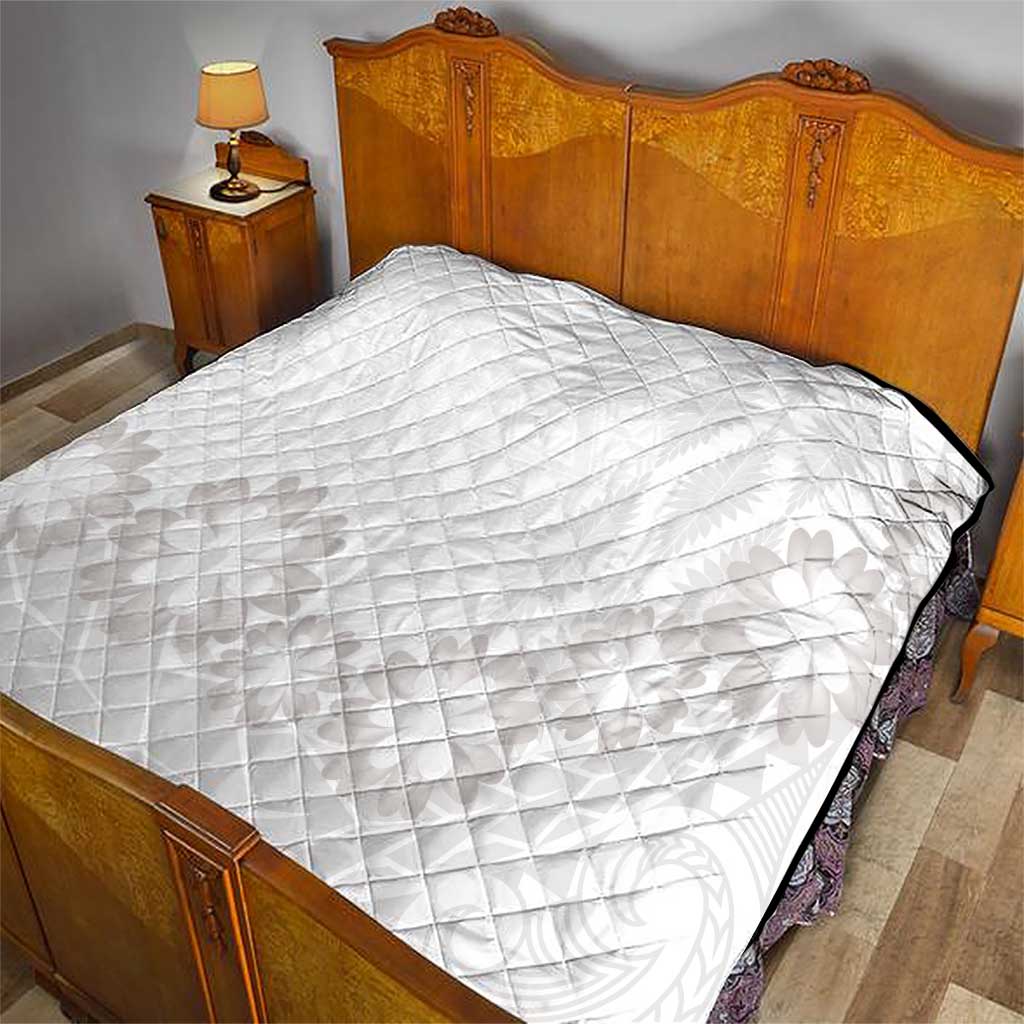 Tonga White Sunday Quilt Manuia le Aso Sa o Tamaiti Heilala With Ngatu Pattern