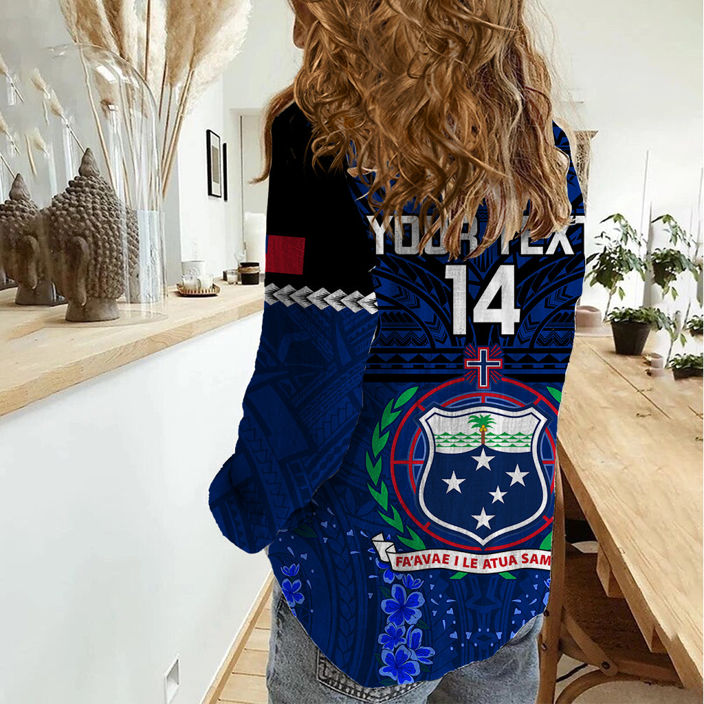 Custom Samoa Rugby Women Casual Shirt World Cup 2023 Go Champions Manu Samoa LT14 - Polynesian Pride