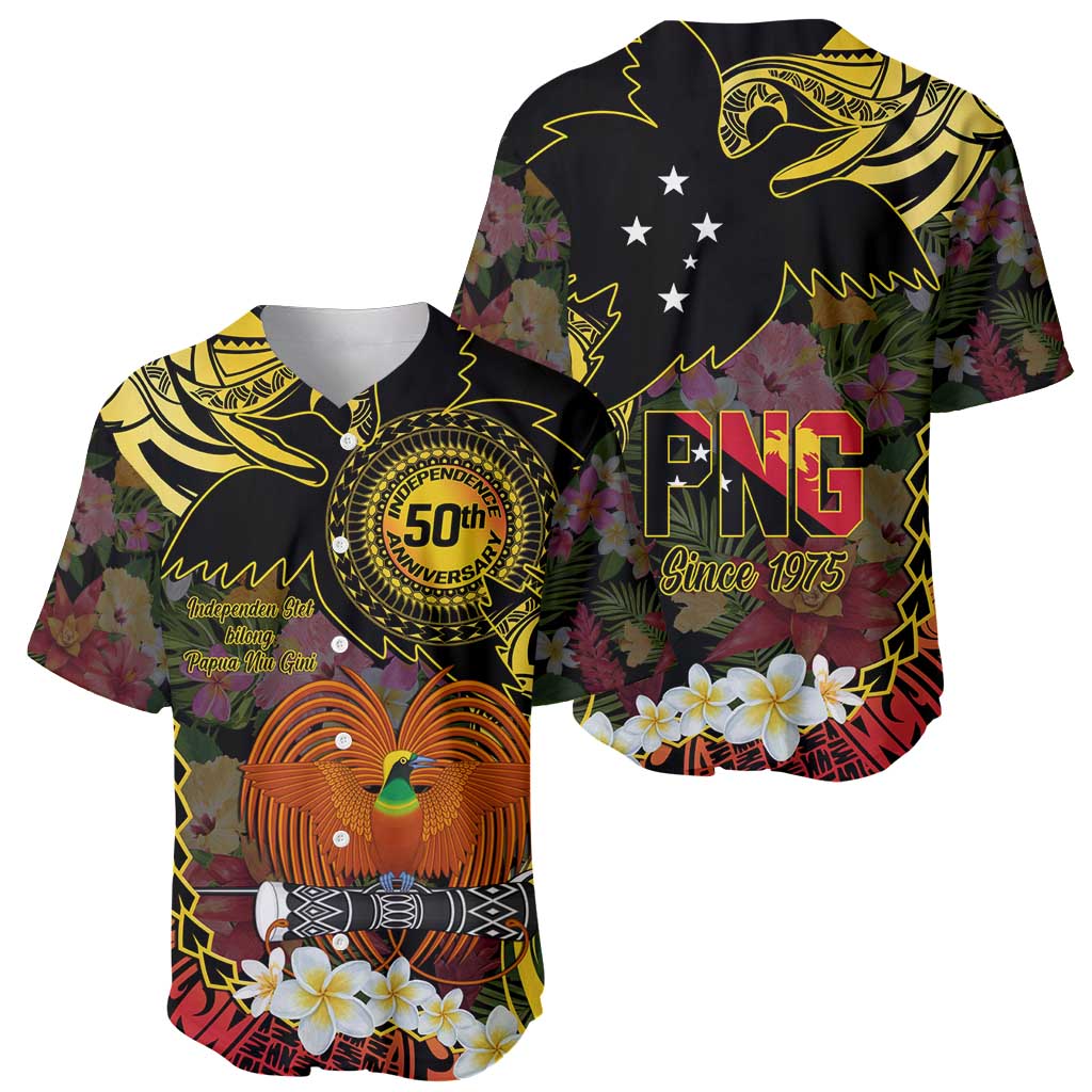 Papua New Guinea 50th Independence Anniversary Baseball Jersey Independen Stet bilong Papua Niu Gini LT14 - Polynesian Pride