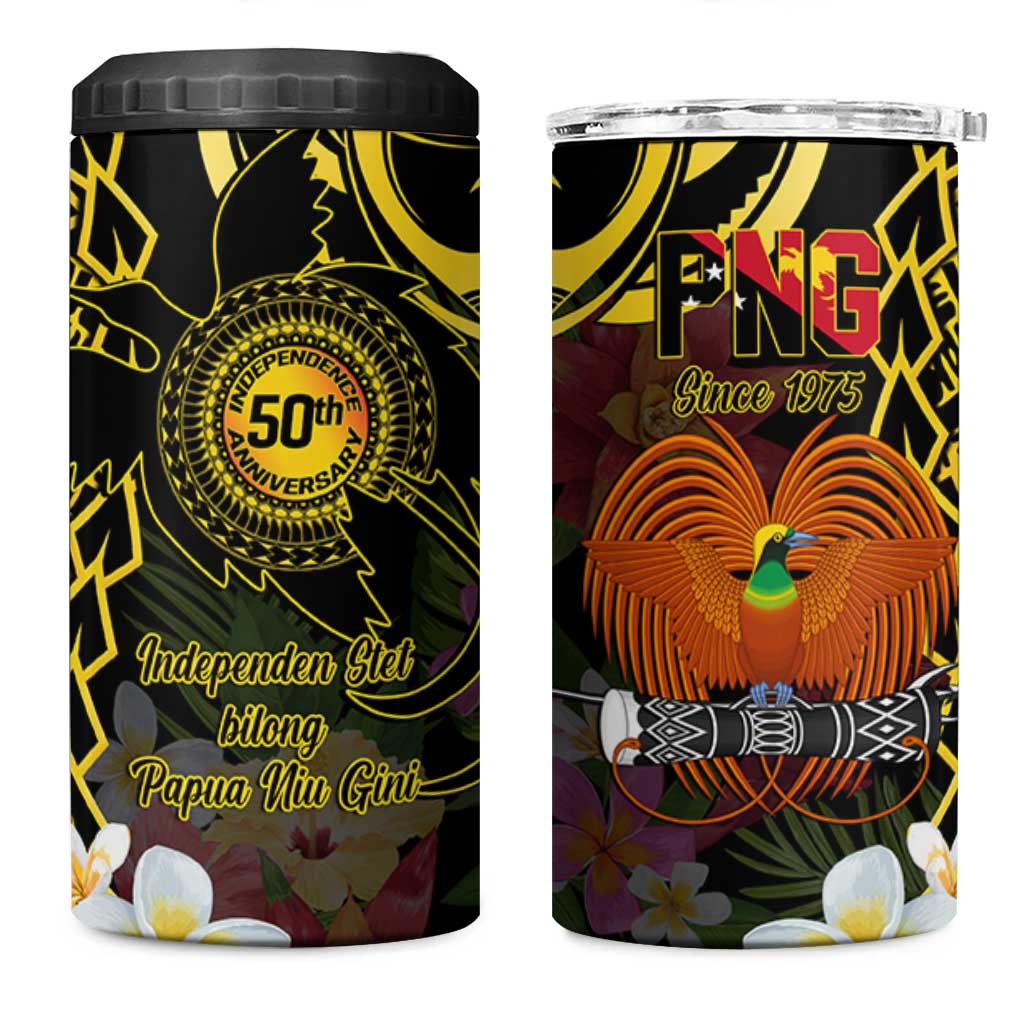 Papua New Guinea 50th Independence Anniversary 4 in 1 Can Cooler Tumbler Independen Stet bilong Papua Niu Gini LT14 One Size: 16 oz Black - Polynesian Pride