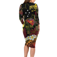 Papua New Guinea 50th Independence Anniversary Family Matching Long Sleeve Bodycon Dress and Hawaiian Shirt Independen Stet bilong Papua Niu Gini LT14 - Polynesian Pride