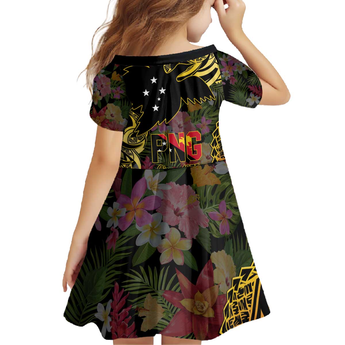 Papua New Guinea 50th Independence Anniversary Family Matching Off The Shoulder Long Sleeve Dress and Hawaiian Shirt Independen Stet bilong Papua Niu Gini LT14 - Polynesian Pride