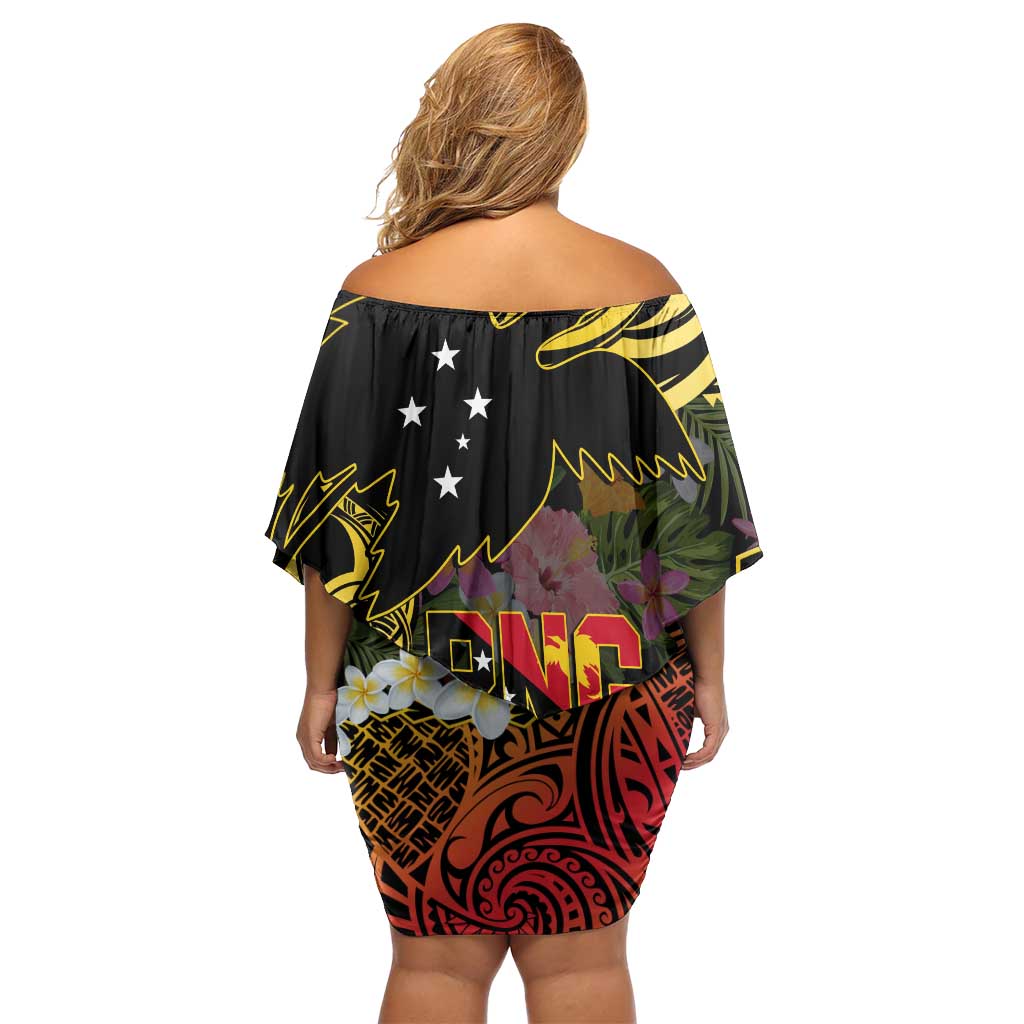 Papua New Guinea 50th Independence Anniversary Family Matching Off Shoulder Short Dress and Hawaiian Shirt Independen Stet bilong Papua Niu Gini LT14 - Polynesian Pride