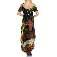 Papua New Guinea 50th Independence Anniversary Family Matching Summer Maxi Dress and Hawaiian Shirt Independen Stet bilong Papua Niu Gini LT14 - Polynesian Pride