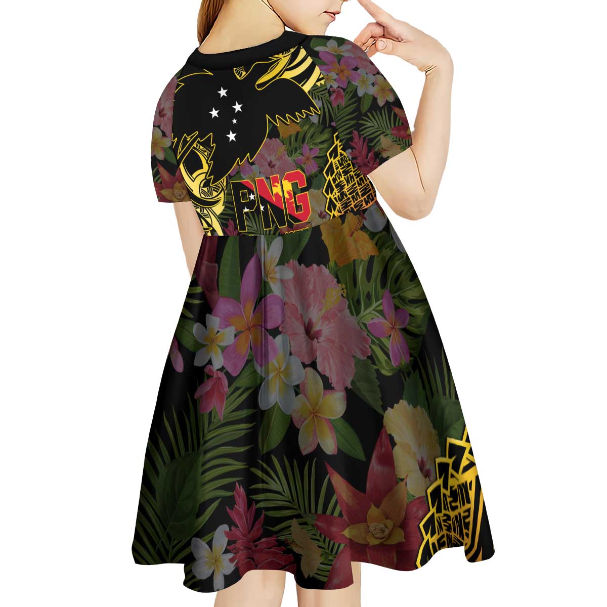 Papua New Guinea 50th Independence Anniversary Kid Short Sleeve Dress Independen Stet bilong Papua Niu Gini LT14 - Polynesian Pride