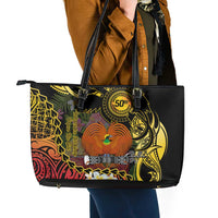 Papua New Guinea 50th Independence Anniversary Leather Tote Bag Independen Stet bilong Papua Niu Gini LT14 - Polynesian Pride