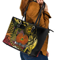 Papua New Guinea 50th Independence Anniversary Leather Tote Bag Independen Stet bilong Papua Niu Gini LT14 - Polynesian Pride