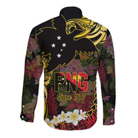 Papua New Guinea 50th Independence Anniversary Long Sleeve Button Shirt Independen Stet bilong Papua Niu Gini LT14 - Polynesian Pride