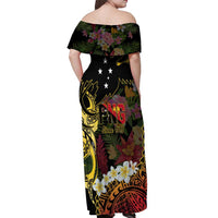 Papua New Guinea 50th Independence Anniversary Off Shoulder Maxi Dress Independen Stet bilong Papua Niu Gini LT14 - Polynesian Pride