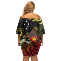 Papua New Guinea 50th Independence Anniversary Off Shoulder Short Dress Independen Stet bilong Papua Niu Gini LT14 - Polynesian Pride