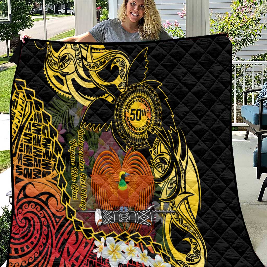Papua New Guinea 50th Independence Anniversary Quilt Independen Stet bilong Papua Niu Gini LT14 Black - Polynesian Pride